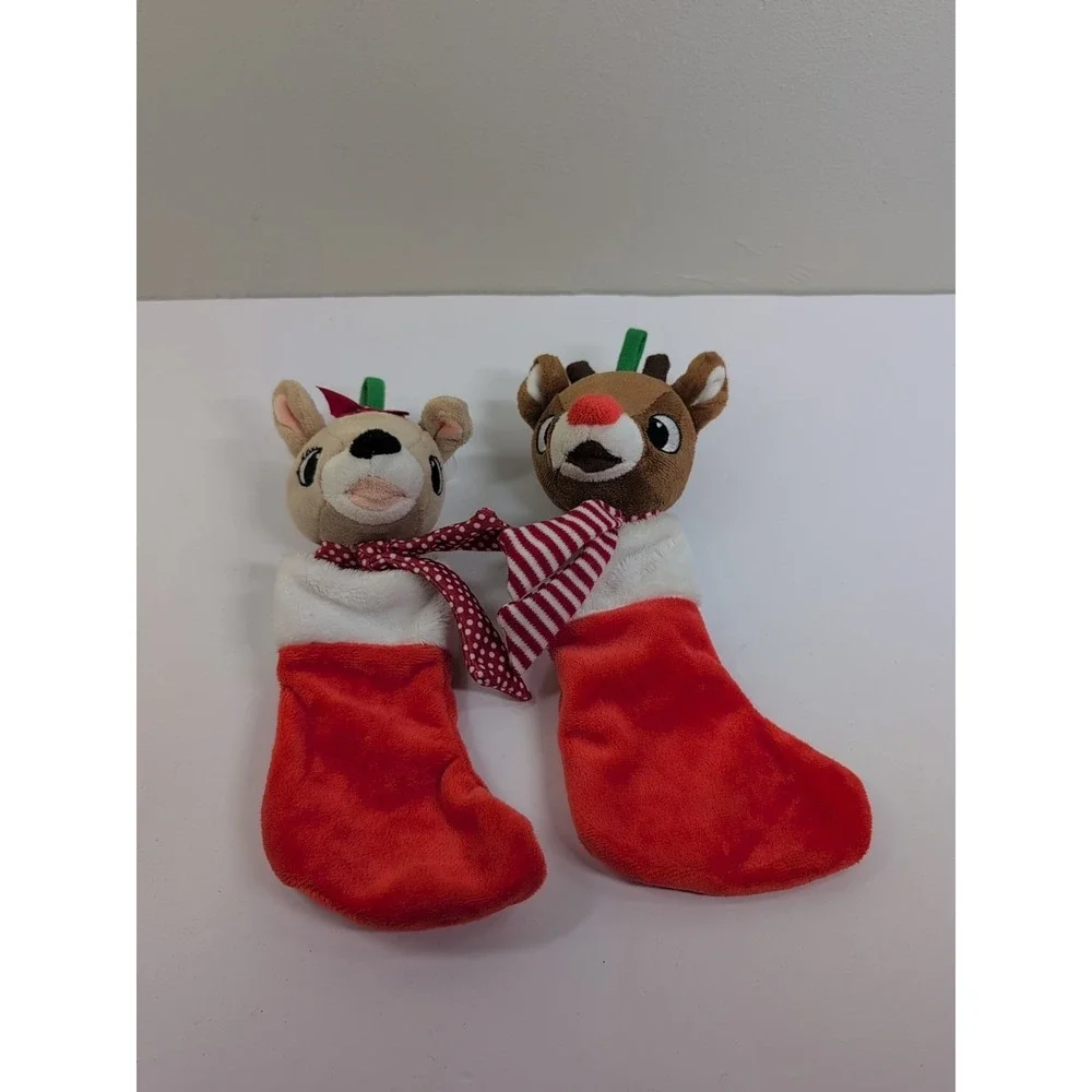 Mini Rudolph the Red Nosed Reindeer Christmas Stocking plush and Friend‎ NWT 9